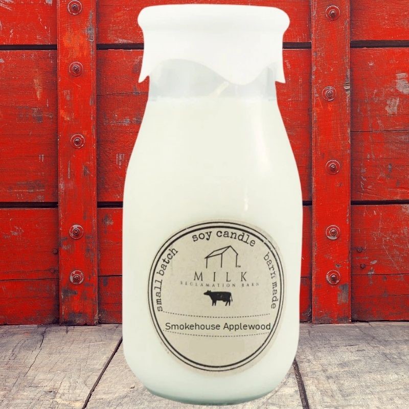 Smokehouse Applewood Milk Bottle Candle